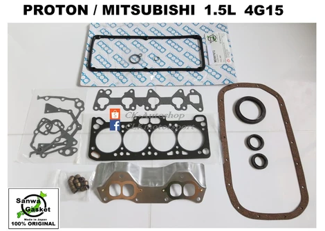 SANWA Japan Full Overhaul Gasket Kit OEM P/N MD997672 (graphite head gasket) Mitsubishi Proton 4G15 in Iswara Wira Arena Jumbuck