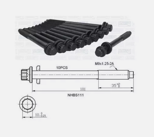 Cylinder Head Bolt Studs for Saga Wira Satria Arena Jumbuck 1.3 1.5 4G13 4G15 Waja MMC 4G18 - 1pcs