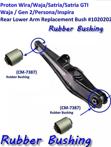 Proton Wira/Waja/Satria/Satria GTI / Satria NEO /Waja/Gen 2/Persona/Inspira/ Putra / M21 Rear Lower Arm Replacement Bush Kit (Set of 2)